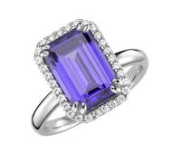 Silberring "in blau, fuchsia oder lila, Zirkonia weiß, Silber 925" Gr. 56, lila, GIORGIO MARTELLO MILANO, Fingerringe, Damen, 56, Silber 925 (Sterlingsilber), Silberring (84906933-56) lila