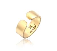 Silberring KUZZOI "Bandring Klares Design Offen 925 Silber" Gr. 66, gold, Fingerringe, Herren, 66mm, ohne Stein, Silber 925 (Sterlingsilber), 8mm, Silberring (10081604-66) gold