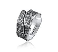Ring Bandring Struktur Used Look 925 Silber Kuzzoi Schwarz 5F867/10X64