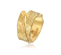 Silberring KUZZOI "Bandring Struktur Used Look 925 Silber" Gr. 66, gold, Fingerringe, Herren, 66mm, ohne Stein, Silber 925 (Sterlingsilber), 10,7mm, Silberring (30590812-66)