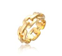 Silberring KUZZOI "Herren Anker Kettenring Trend 925 Silber" Gr. 54, gold, Fingerringe, Herren, 54mm, ohne Stein, Silber 925 (Sterlingsilber), 7,8mm, Silberring (52646221-54) gold