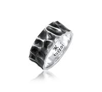 KUZZOI, Ring Herren Bandring Geschmiedet Used Look 925 Silber in gelb, für Herren Gr. 62 mm