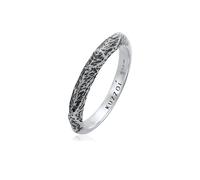 Kuzzoi Herrenring im gehämmerten Design, Bandring massiv (3 mm) breit in 925 Sterling Silber, Silberring schmal für den Mann, Ring für Männer, Bikerring, Ringgröße 60, 0605240721_60