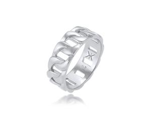 Silberring KUZZOI "Herren Chunky Chain Look Panzerglieder 925 Silber" Gr. 54, grau, Fingerringe, Herren, 54mm, ohne Stein, Silber 925 (Sterlingsilber), 8mm, Silberring (67743146-54) grau