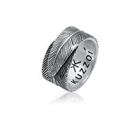 KUZZOI, Ring Herren Feder Vintage Trend Oxidiert 925 Silber in silber, für Herren Gr. 64 mm