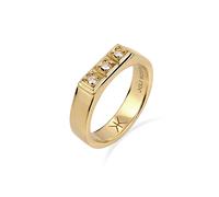 Silberring KUZZOI "Ring Siegelring mit Kristallen von Swarovski 925 Sterling Silber" Gr. 48, gold, Fingerringe, Herren, 48, Silber 925 (Sterlingsilber), Silberring (64943914-48) gold