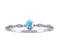 Silberring Manon mit Brilliance Zirconia Blau und Weiß ringgröße 52