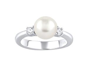 Silberring MAYA mit echter weißer Perle ringgröße 61
