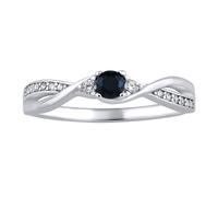 Silberring mit echtem Saphir ringgröße 57