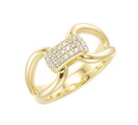 Silberring "mit weißen Zirkonia, gelb vergoldet, Silber 925" Gr. 60, weiß, GIORGIO MARTELLO MILANO, Fingerringe, Damen, 60, Silber 925 (Sterlingsilber), Silberring (56211329-60) weiß