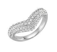 Silberring "mit Zirkonia oder schwarzem Spinell, Silber 925" Gr. 60, weiß, GIORGIO MARTELLO MILANO, Fingerringe, Damen, 60, Silber 925 (Sterlingsilber), Silberring (38650624-60) weiß