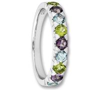 Silberring ONE ELEMENT "Amethyst & Peridot & Blau Topas Ring aus 925 Silber" Gr. 54, silber, Fingerringe, Damen, 54, Silber 925 (Sterlingsilber), Silberring, Dezente Eleganz - feines Leuchten für viel