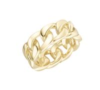 Silberring "Panzerketten-Design, Silber 925" Gr. 56, gold, GIORGIO MARTELLO MILANO, Fingerringe, Damen, 56, Silber 925 (Sterlingsilber), Silberring (39369843-56) gold