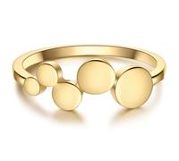 Silberring RAFAELA DONATA "RD5023" Gr. 56, gelbgold, Fingerringe, Damen, 56, Silber 925 (Sterlingsilber), Silberring (71861420-56) gelbgold