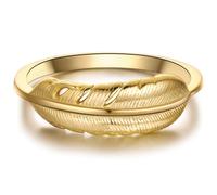 Silberring RAFAELA DONATA "RD5033" Gr. 52, gold (gelbgold), Fingerringe, Damen, 52, Silber 925 (Sterlingsilber), 1,7mm, Silberring, mit Feder (18270036-52) gelbgold