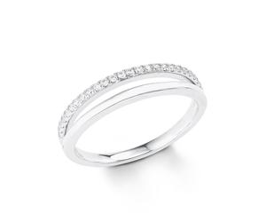 Silberring S.OLIVER "2022725, 2022726, 2022727, 2022728" Gr. 58, silber (silberfarben), Fingerringe, Damen, 58, Silber 925 (Sterlingsilber), 5mm, Silberring, mit Zirkonia (synth.) (46803660-58) silber
