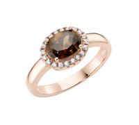 Silberring SMART JEWEL "mit weißen und braunem Zirkonia, Silber 925" Gr. 54, rosa (braun), Fingerringe, Damen, 54, Silber 925 (Sterlingsilber), Silberring (99102333-54) braun