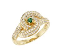 Silberring SMART JEWEL "mit Zirkonia und farbigem Zierstein, Silber 925" Gr. 56, gold (grün), Fingerringe, Damen, 56, Silber 925 (Sterlingsilber), Silberring (68528954-56) grün