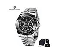 (SilberSchwarz5Z)PAGANI DESIGN 2023 Neue Top-Marke Herren-Quarz-Armbanduhr Uhren Herren Edelstahl