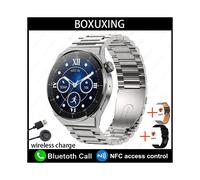 (Silberstahl) Kompatible Huawei NFC Smart Watch Adult GT3 Pro 390 * 390 HD-Bildschirm Herzfrequenz Bluetooth-Anruf