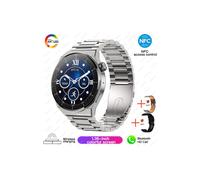 (Silberstahl) Kompatible Huawei NFC Smart Watch Adult GT3 Pro 390 * 390 HD-Bildschirm Herzfrequenz Bluetooth-Anruf