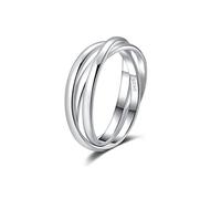 SILBERTALE 925 Silber Ringe Ewigkeit Geflochten Twisted Knoten Knuckle Band Ring 3er Ringe Wickelring Silber 925 Damenring 3 In 1 Anxiety Relief Fidget Drehbarer Ring