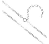 SILBERTALE 925 Sterlingsilber Dünn Halskette 2mm breit Panzerkette Silber/Gold Verstellbare Silberkette Länge 40-60 cm