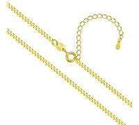 SILBERTALE 925 Sterlingsilber Dünn Halskette 2mm breit Panzerkette Silber/Gold Verstellbare Silberkette Länge 40-60 cm