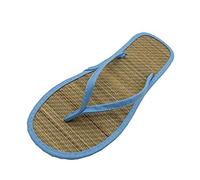 Silent Slippers Flip Flops For Women UK Lightweight Wide Fit Clip Toe Thong Slippers Summer Bamboo Rattan Flip Flop Comfortable Non-Slip Flat Slippers Casual Breathable Beach Slipper Crochet Sandal