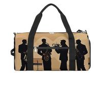 Silhouette of A Jazz Quartet Performing Gym Bag for Men Women, Waterproof Gym Tote Bags, Large Duffel Bag for Travel Workout