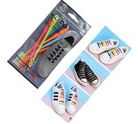 Silicone Lazy Laces Die dritte Generation von Doppelloch Silikon Schnürsenkel 14 Stück ohne Binden von Schnürsenkeln für Erwachsene und Mädchen, mix,