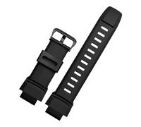 Silikon-Armband kompatibel mit Casio PROTREK PRG-260/270/550/250 PRW-3500/2500/5100 Ersatzarmband schwarz 18 mm Gummi-Uhrenarmbänder(Black black)