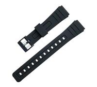 Silikon-Uhrenarmband, kompatibel mit Casio SGW400 W800H F91W F84 F105/108 A158/168 AE1200/1300, Band, PU-Harzarmband(Black-Black,18mm)