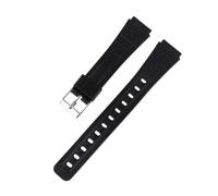 Silikon-Uhrenarmband, kompatibel mit Casio SGW400 W800H F91W F84 F105/108 A158/168 AE1200/1300, Band, PU-Harzarmband(Black-Silver,18mm)