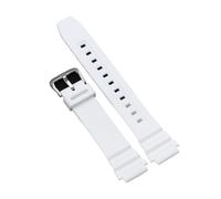 Silikonarmband, 18 mm, kompatibel mit Casio W218H, SGW-300/400, MRW-200, AE-1200WH, Gummiarmband, universelles, weiches, bequemes Band(White)