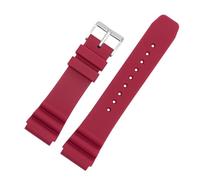 Silikonarmband 22 mm kompatibel mit CASIO Swordfish Taucheruhr MDV-106 MDV-107 MTP-VD01D Efr-303l Armband Orange Grün Herrenarmband(Red-silver)