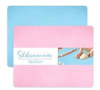 Silikonmatte, 2 Stück Bastelunterlage Kinder, Rutschfeste Knetunterlage Malunterlage Platzset Tischunterlage für Kinder Basteln, Epoxidharz Handwerk (Blau+Rosa, 40x30CM)