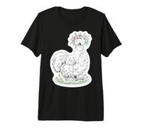 Silkie Huhn mit floralem Stirnband Bauernhoftierbesitzer niedlich Premium T-Shirt