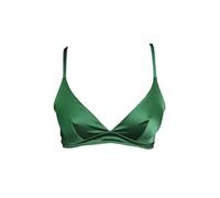 SilRiver Damen Seiden-Soft Cup Bügelloser BH Bralette Top mit glattem Satin - Grün - Large
