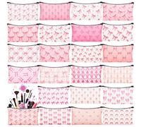 SilTriangle 24 Stück lustige Kosmetiktaschen, große Make-up-Taschen, Reißverschluss, Leinen, Geldbörse, Organizer, Tasche, tragbare Reise-Kulturbeutel für Frauen, inspirierende Geschenke, 17,8 x 10,2