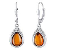 SILVEGO Bernstein Ohrringe 925 Sterling Silber Tropfen Ohrringe