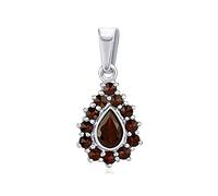 SILVEGO Damen Anhänger aus 925 Sterling Silber mit echten böhmischen Granaten