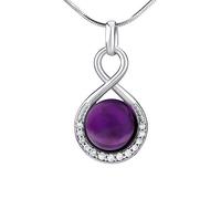 SILVEGO Damen Anhänger aus 925 Sterling Silber mit natürlichem Amethyst