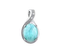 SILVEGO Damen Anhänger aus 925 Sterling Silber mit natürlichem Larimar