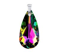 SILVEGO Damen Anhänger aus 925 Sterling Silber mit Swarovski Crystals Tropfen Farbe Vitrail Medium Grün Violett