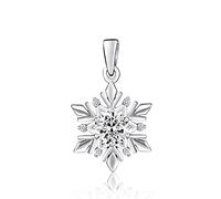 SILVEGO Damen Anhänger aus 925 Sterling Silber Schneeflocke mit Swarovski Zirconia