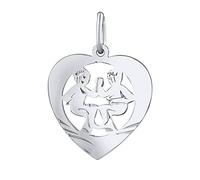 SILVEGO Damen Anhänger aus 925 Sterling Silber Sternzeichen Zwillinge Herz Anhänger