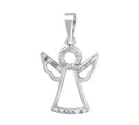 SILVEGO Damen Anhänger aus Weißgold 14 Karat 585 Engel 14 x 24 mm