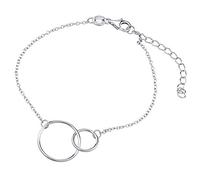 SILVEGO Damen Armband aus 925 Sterling Silber mit Anhänger verbundene Ringe Together Forever
