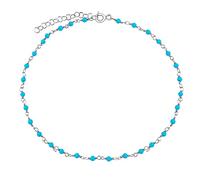 SILVEGO Damen Armband aus 925 Sterling Silber mit echtem Türkis 2 mm